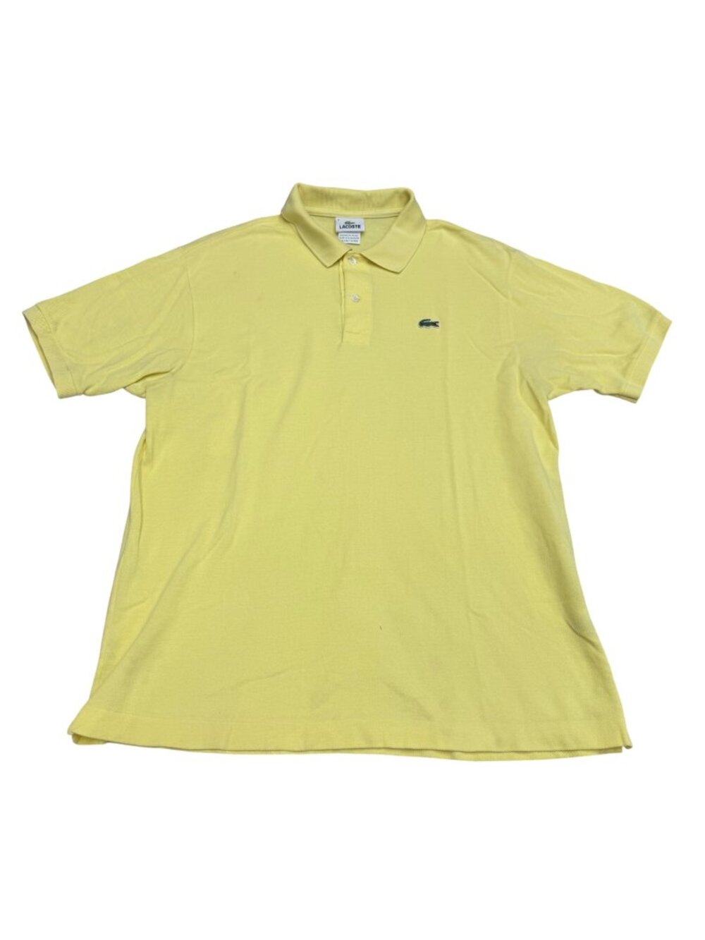 Lacoste Men's Yellow SS Polo Shirt 100% Cotton Casual France Logo, Size XL